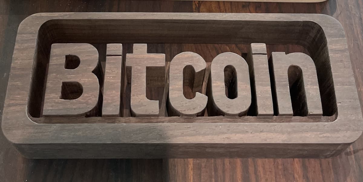 원목 나무 조각(수공예) Bitcoin 1